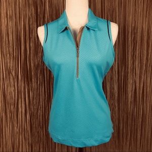 Sport Haley Blue Sleeveless Golf Polo Top Size M